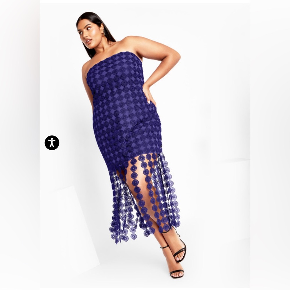 City Chic - Ebony Dress - Cobalt Size 20